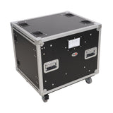 10U 20" Deep Vertical Rack to Rack Shock Mount Case with 2 Sliding Slam Doors & 4" Caster Wheels