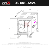 10U 24" Deep Vertical Rack to Rack Shock Mount Case with 2 Sliding Slam Doors & 4" Caster Wheels