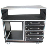 ATA Flight Style Mixing Console Case 12U Shockproof Rack (2) Side Tables