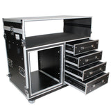 ATA Flight Style Mixing Console Case 12U Shockproof Rack (2) Side Tables