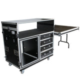 ATA Flight Style Mixing Console Case 12U Shockproof Rack (2) Side Tables