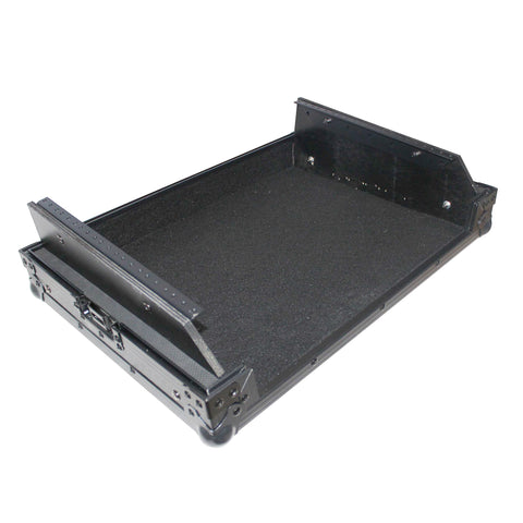 Flight Case for Gemini CDM-4000 19" Mixer W-7U Slant Rack Mount W-Removable Front Panel | Black on Black