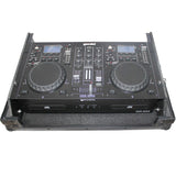 Flight Case for Gemini CDM-4000 19" Mixer W-7U Slant Rack Mount W-Removable Front Panel | Black on Black