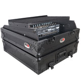 10U Top Mount 19" Slanted Black on Black Mixer Case