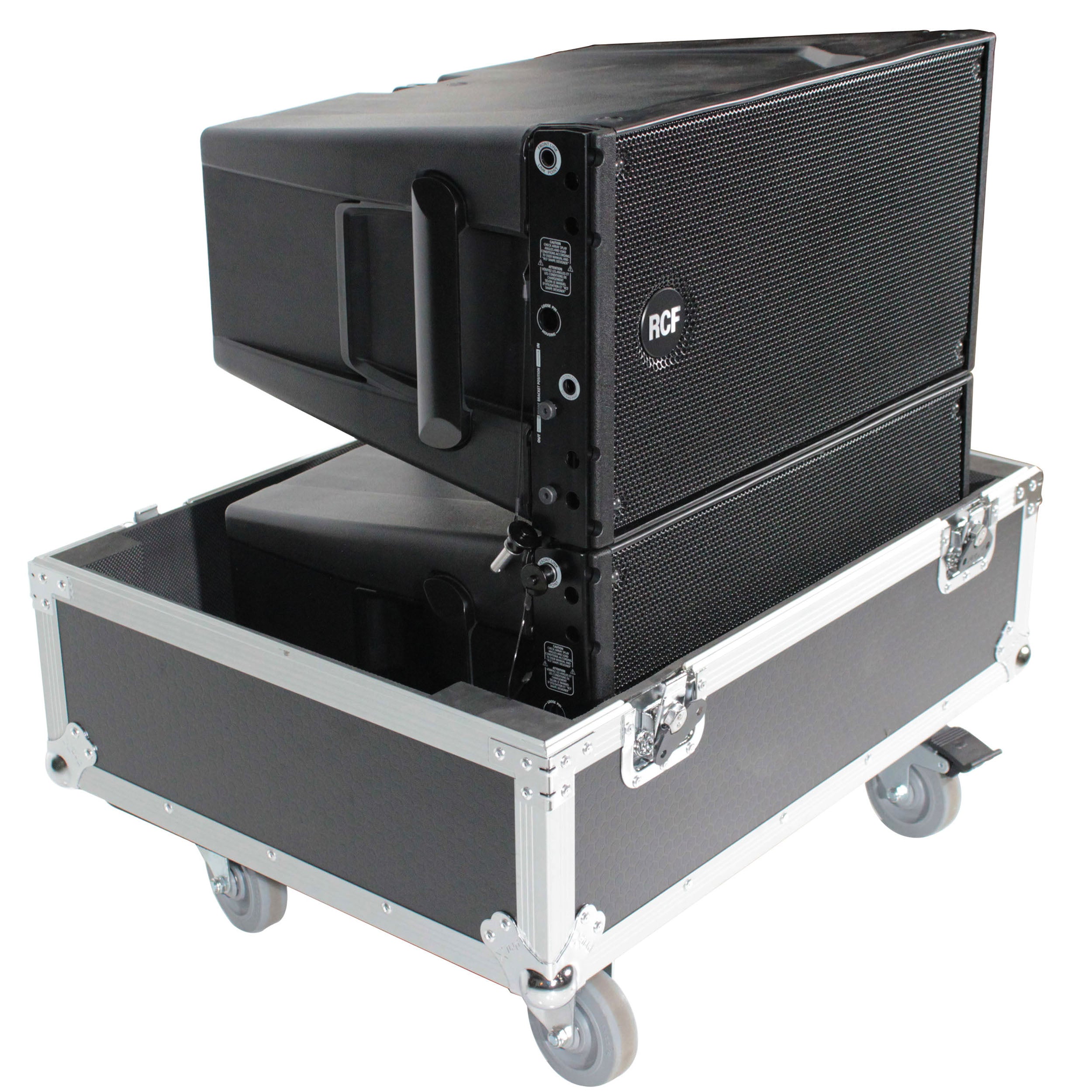 Universal ATA Dual Speaker Flight Case fits 28x26x20 in. 2x RCF HDL10 HDL28, DAS VANTEC 20A
