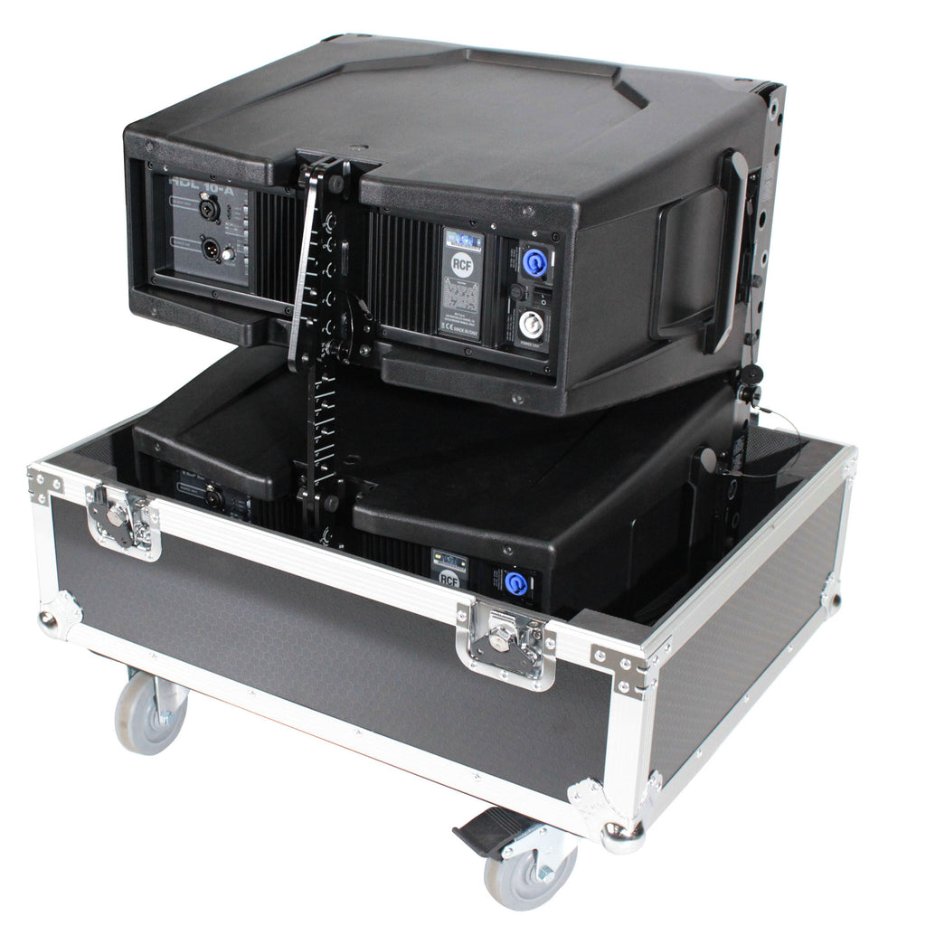 Universal ATA Dual Speaker Flight Case fits 28x26x20 in. 2x RCF HDL10 HDL28, DAS VANTEC 20A