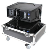 Fits 2x RCF HDL 10-A Line Array Speakers Flight Case with 4 inch Wheels