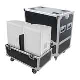 Universal ATA Dual Speaker Flight Case for 2x QSC K12 JBL PRX812 2x Speakers and similar size speakers 25x15x15 in.