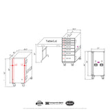 7 Utility Drawer ATA Flight Style Case with Fold out Left Right Side Mounting Removable Table and 4 inch Casters