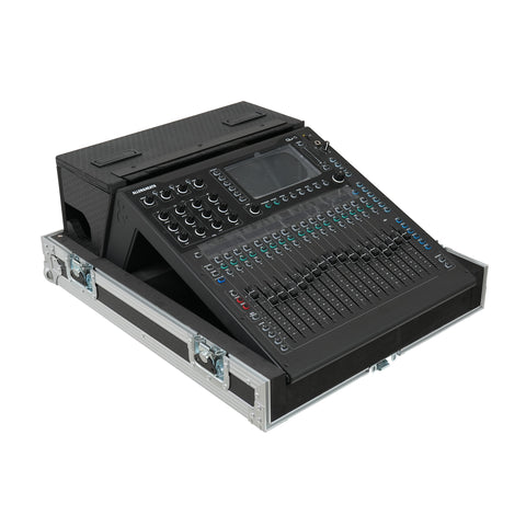 ATA Digital Audio Mixer Flight Case for Allen & Heath QU5 Console with Doghouse compartment and 4x Caster wheels