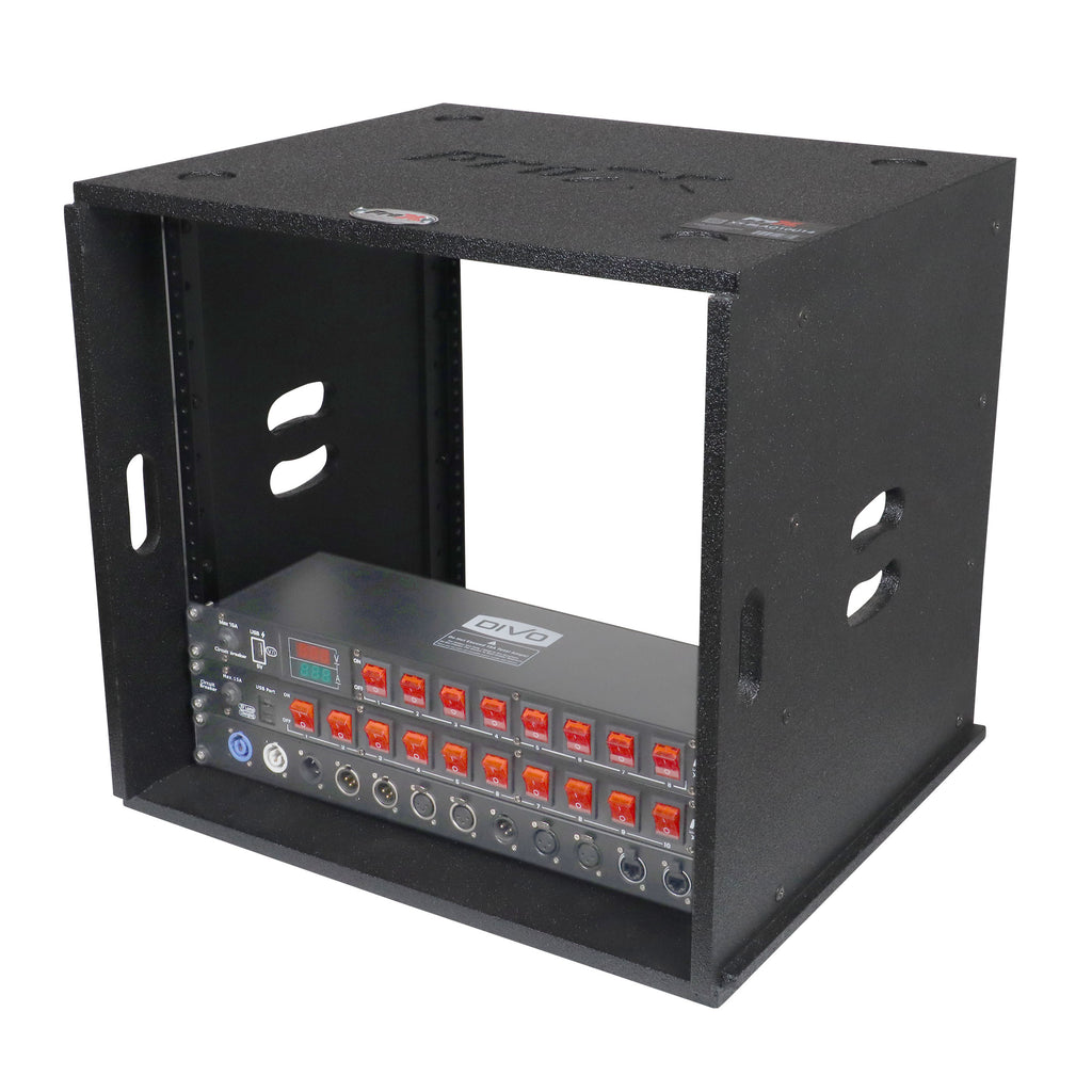 10U Rack Case 14" Deep Vertical Amp Rack Polyurea Coated BLAQ Series