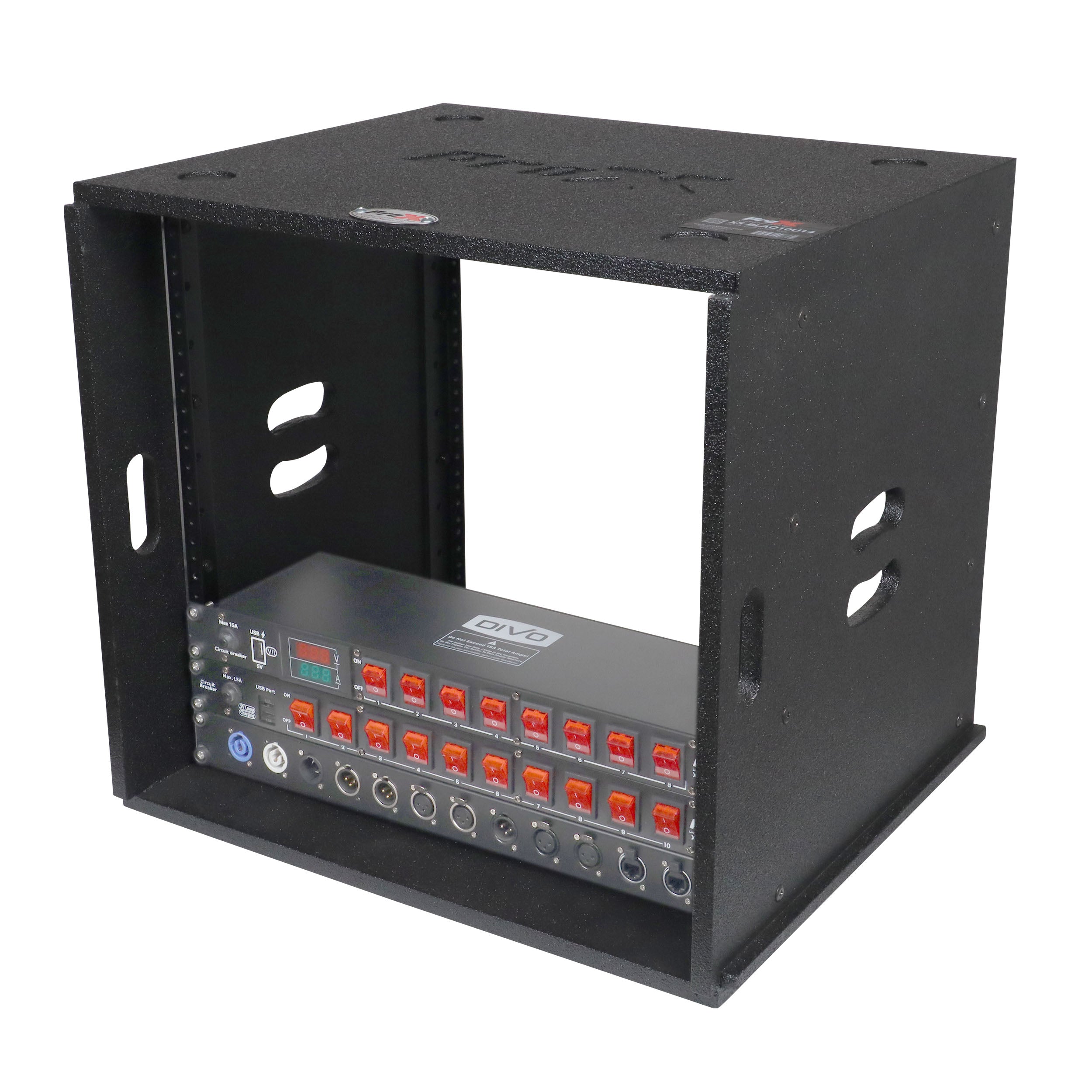 10U Rack Case 14" Deep Vertical Amp Rack Polyurea Coated BLAQ Series