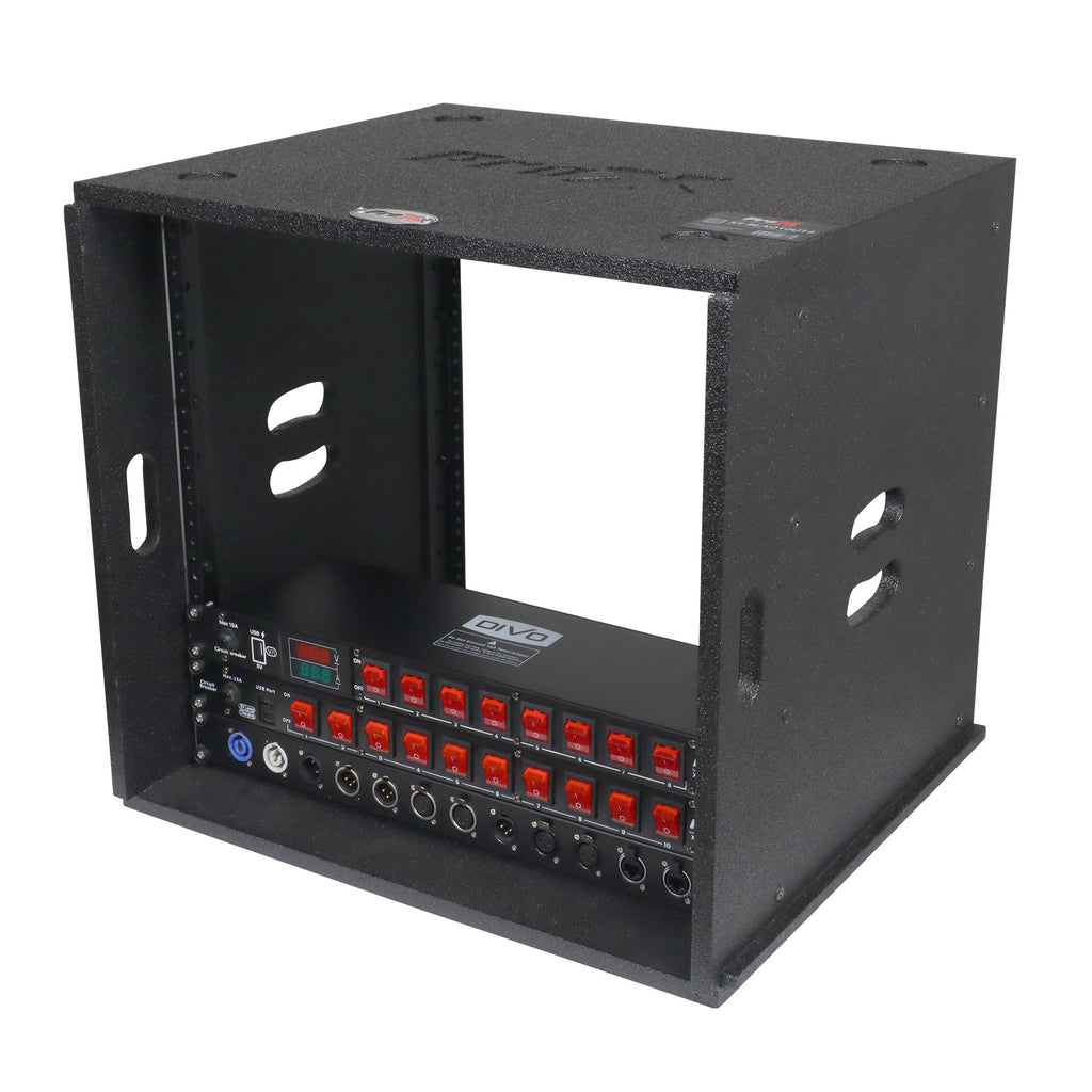 10U Rack Case 14" Deep Vertical Amp Rack Polyurea Coated BLAQ Series