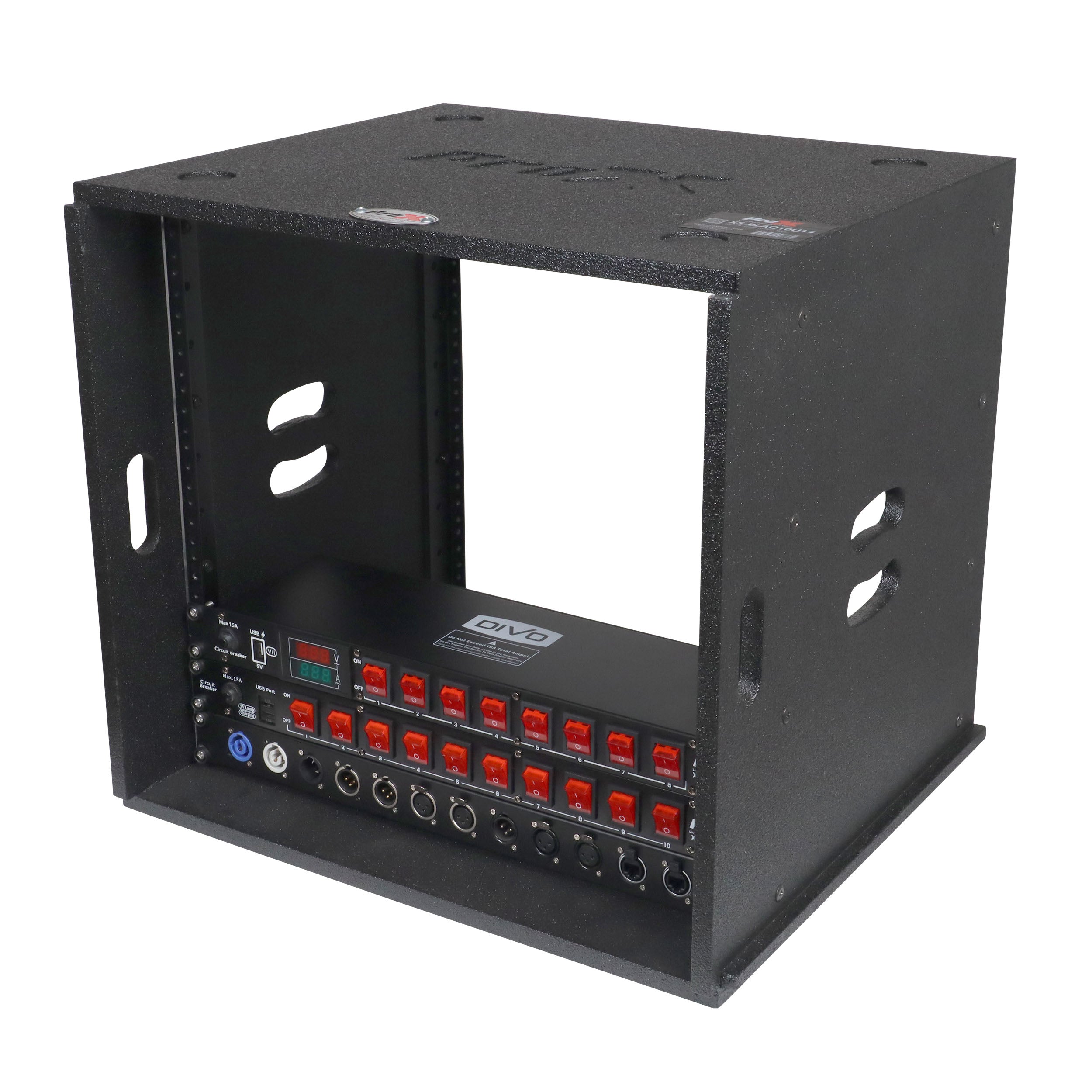 10U Rack Case 14" Deep Vertical Amp Rack Polyurea Coated BLAQ Series