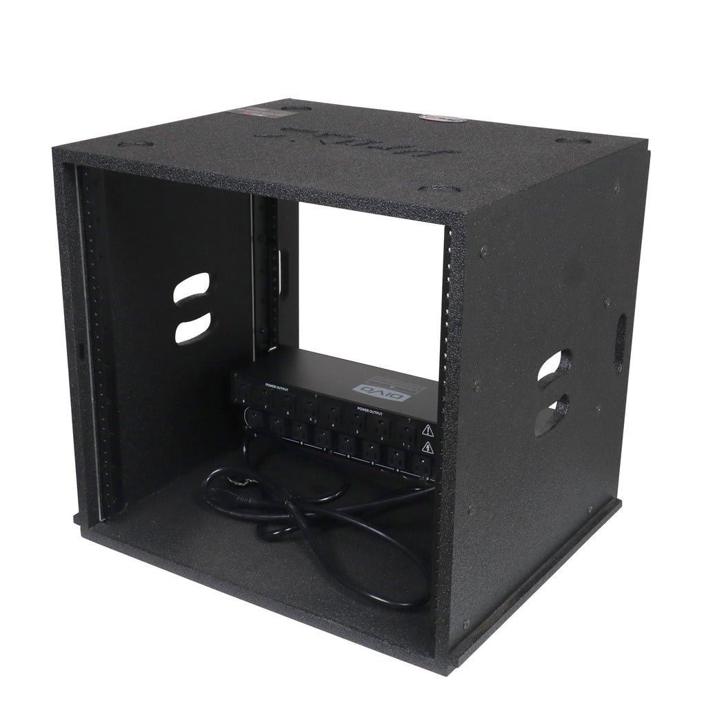 10U Rack Case 14" Deep Vertical Amp Rack Polyurea Coated BLAQ Series