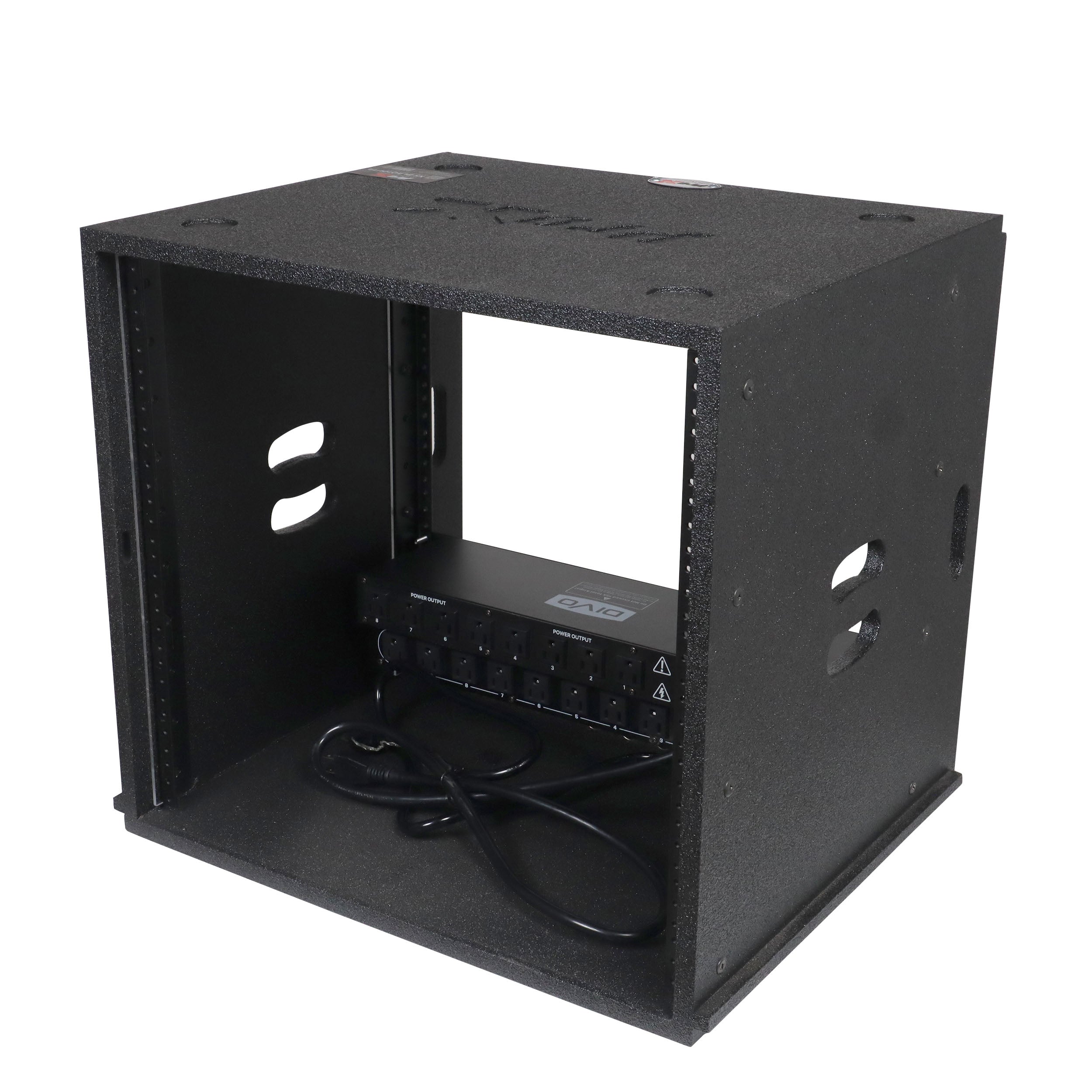 10U Rack Case 14" Deep Vertical Amp Rack Polyurea Coated BLAQ Series