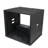 10U Rack Case 14" Deep Vertical Amp Rack Polyurea Coated BLAQ Series