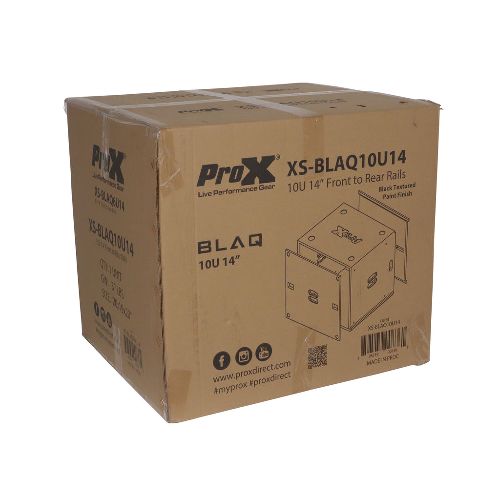 10U Rack Case 14" Deep Vertical Amp Rack Polyurea Coated BLAQ Series
