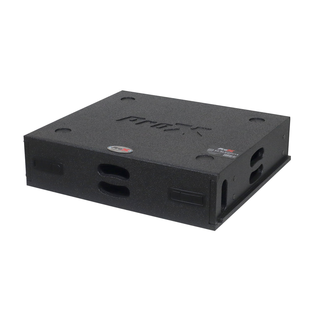 2U Rack Case 14" Deep Vertical Amp Rack Polyurea Coated BLAQ Series