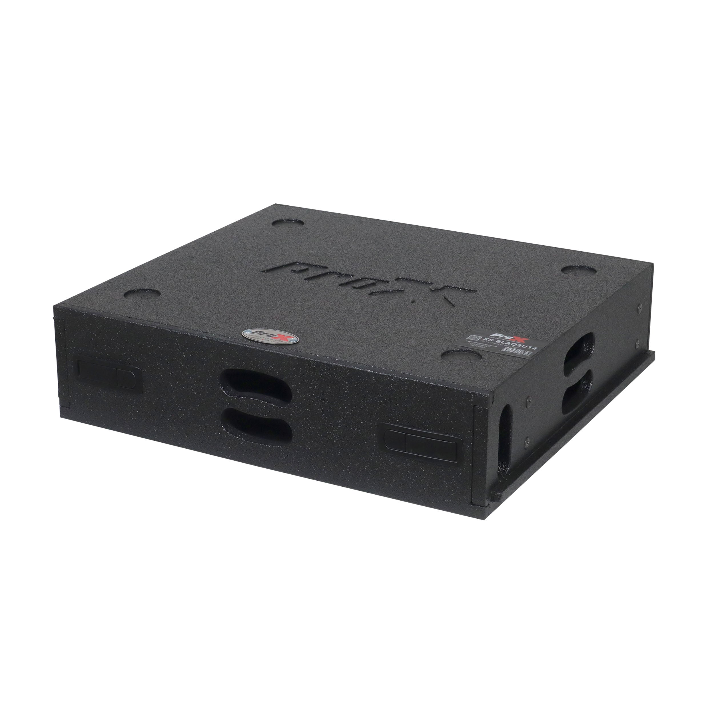 2U Rack Case 14" Deep Vertical Amp Rack Polyurea Coated BLAQ Series