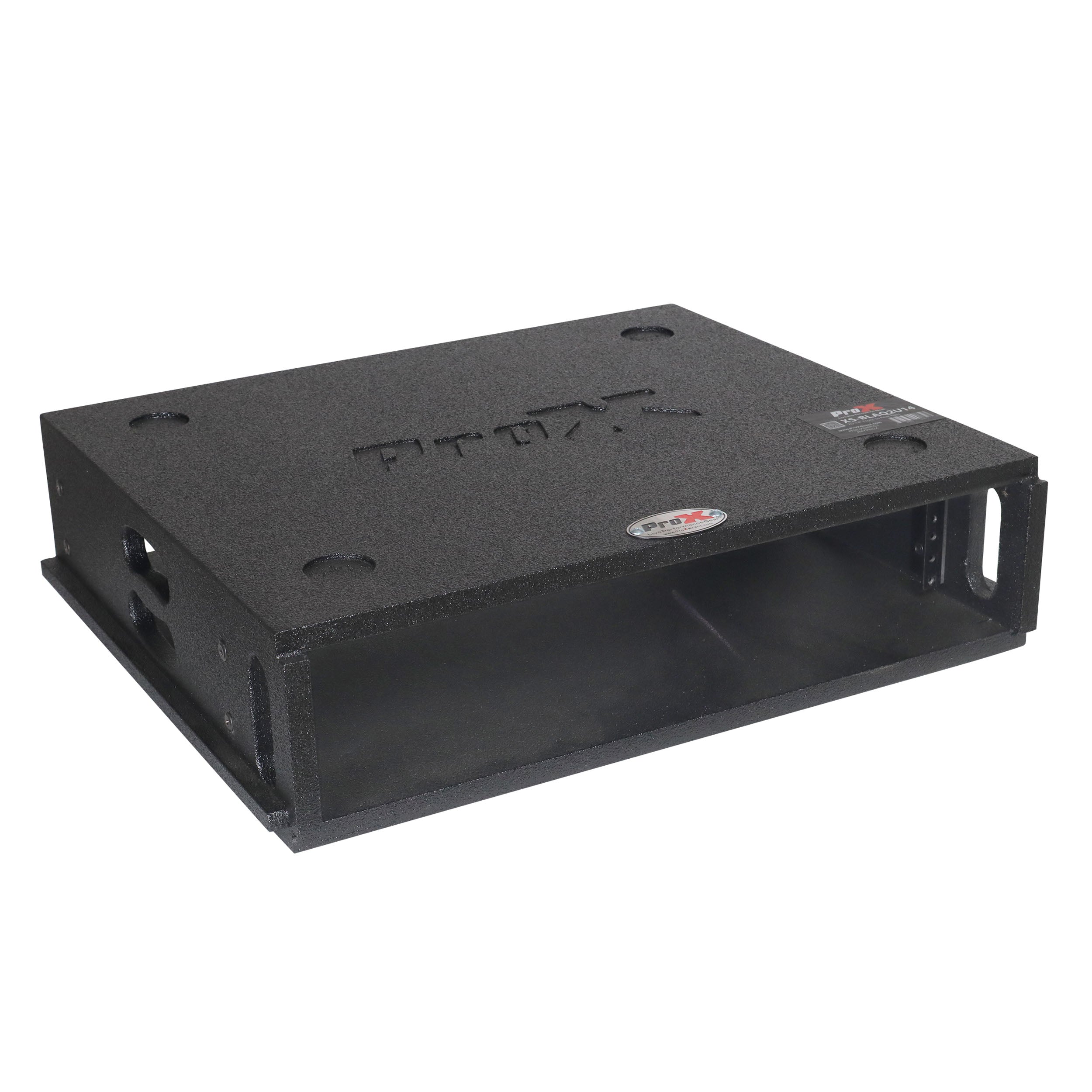 2U Rack Case 14" Deep Vertical Amp Rack Polyurea Coated BLAQ Series