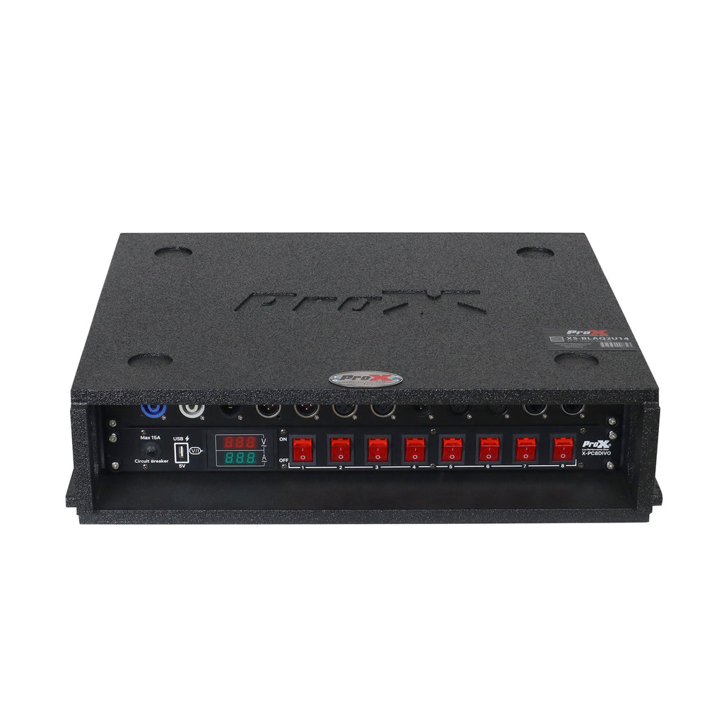 2U Rack Case 14" Deep Vertical Amp Rack Polyurea Coated BLAQ Series