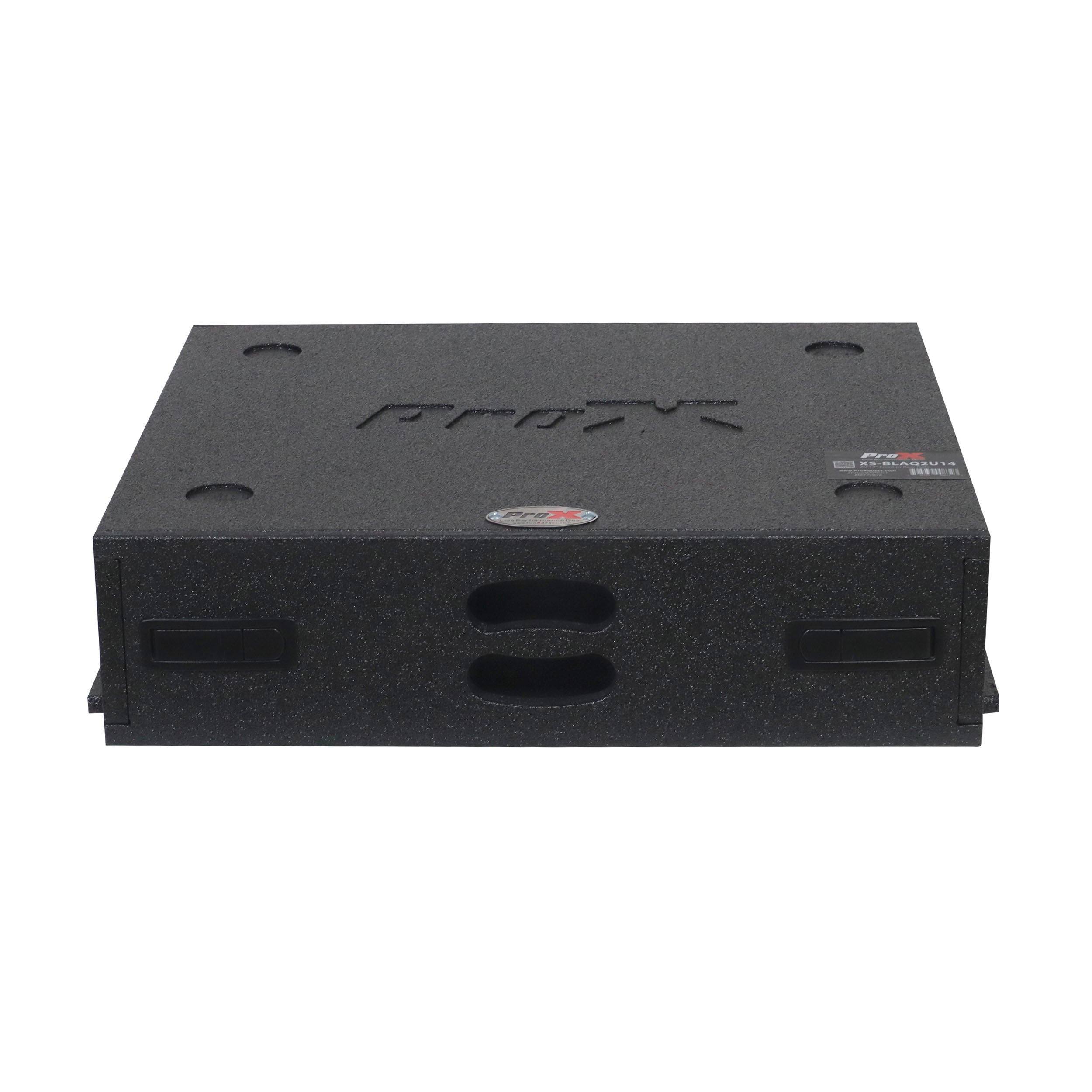 2U Rack Case 14" Deep Vertical Amp Rack Polyurea Coated BLAQ Series