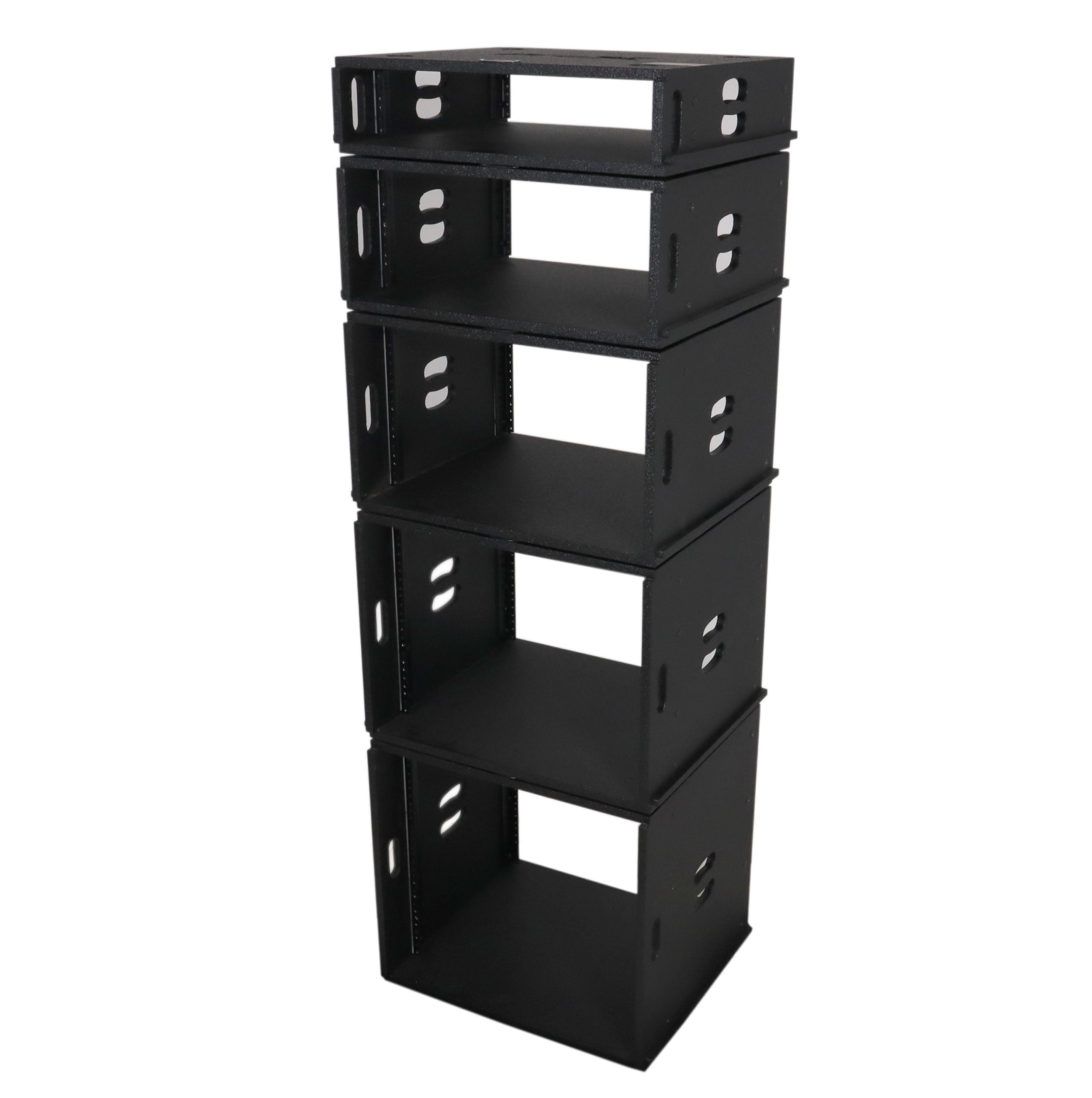 6U Rack Case 14" Deep Vertical Amp Rack Polyurea Coated BLAQ Series