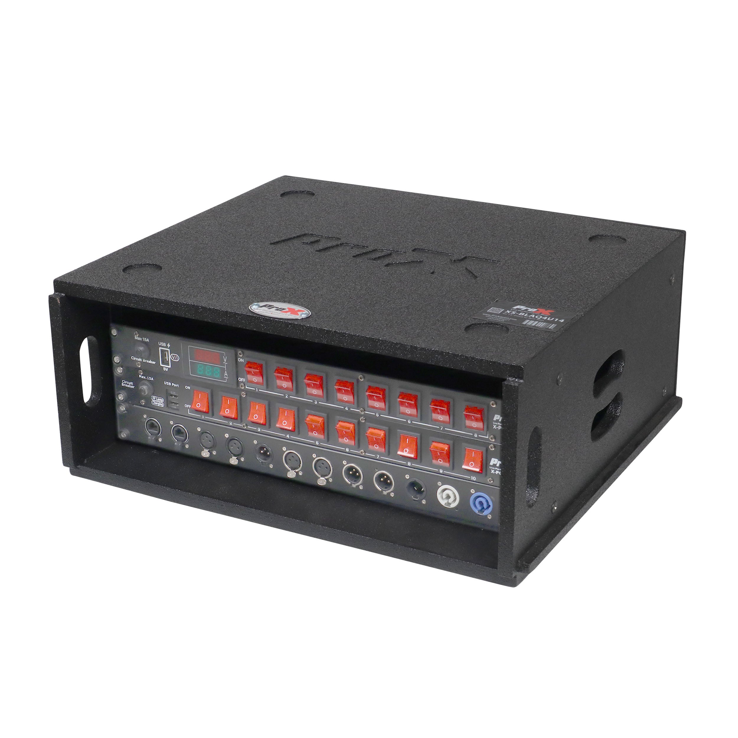 4U Rack Case 14" Deep Vertical Amp Rack Polyurea Coated BLAQ Series