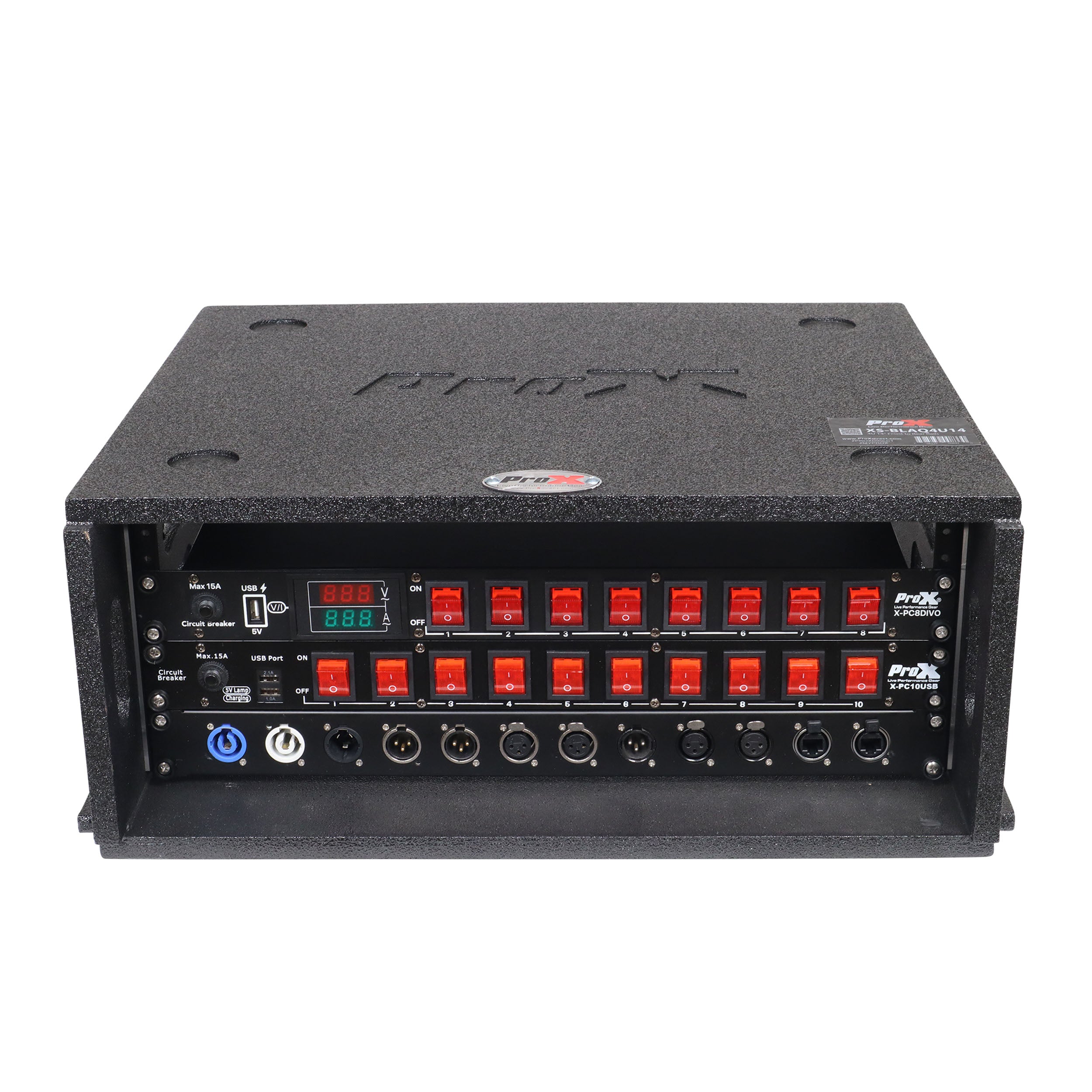 4U Rack Case 14" Deep Vertical Amp Rack Polyurea Coated BLAQ Series