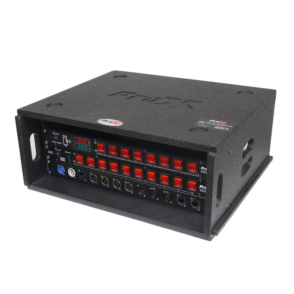 4U Rack Case 14" Deep Vertical Amp Rack Polyurea Coated BLAQ Series