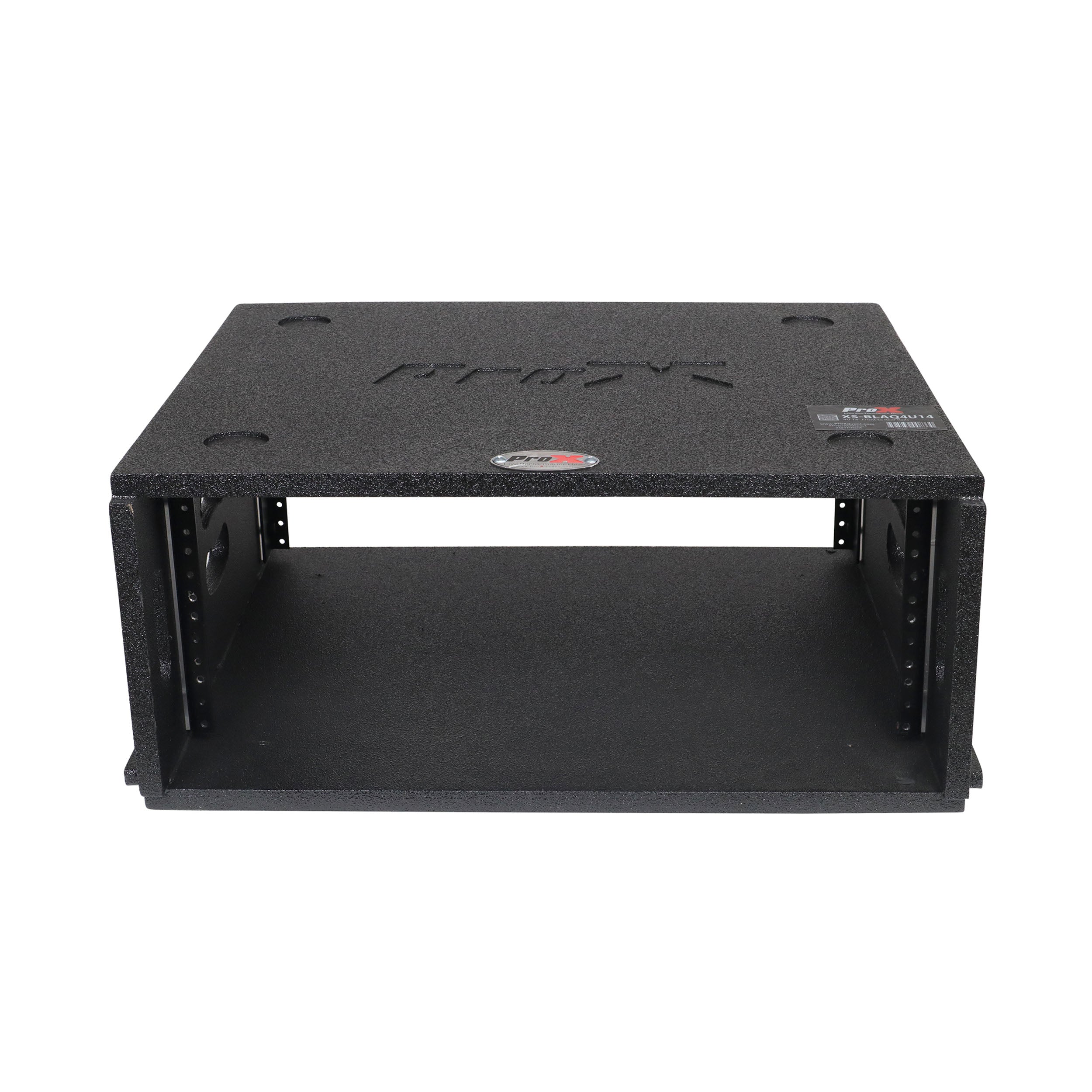 4U Rack Case 14" Deep Vertical Amp Rack Polyurea Coated BLAQ Series