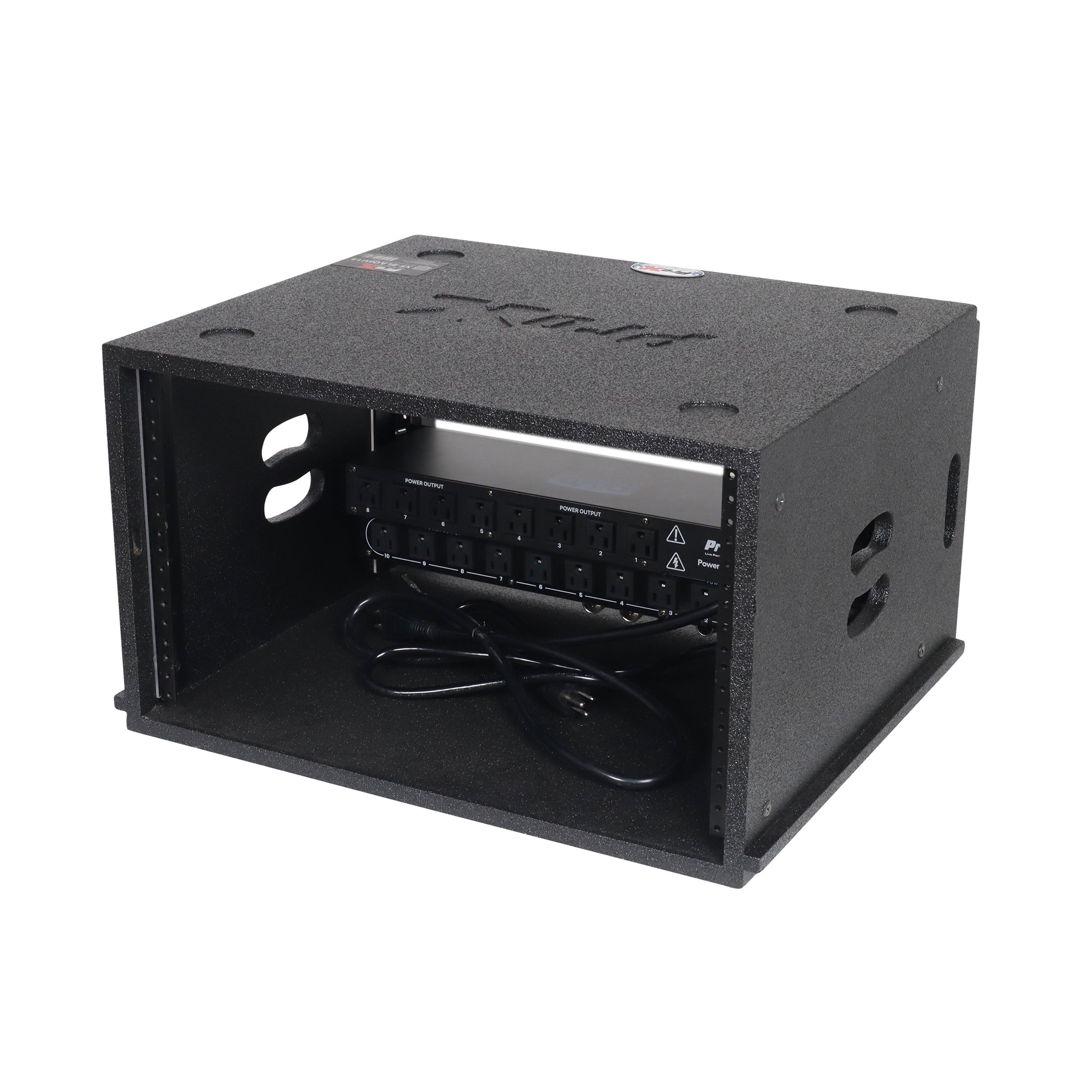 6U Rack Case 14" Deep Vertical Amp Rack Polyurea Coated BLAQ Series