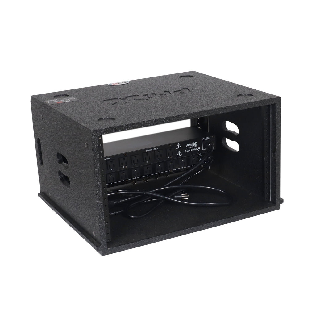 6U Rack Case 14" Deep Vertical Amp Rack Polyurea Coated BLAQ Series