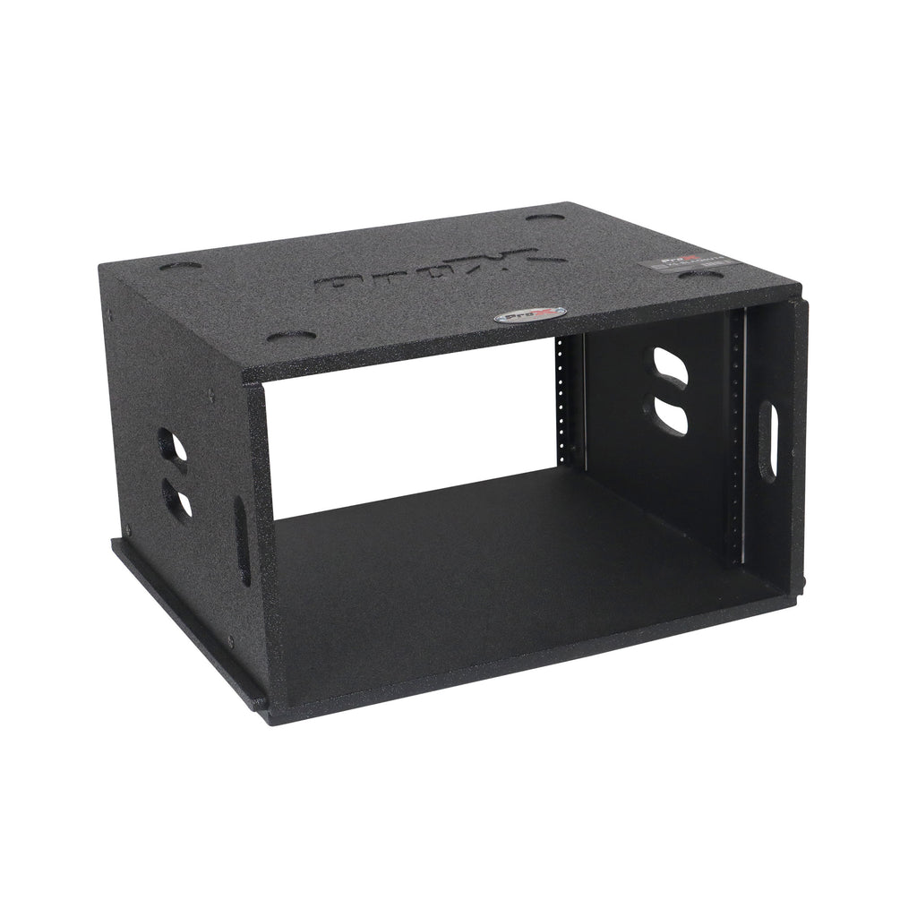 6U Rack Case 14" Deep Vertical Amp Rack Polyurea Coated BLAQ Series