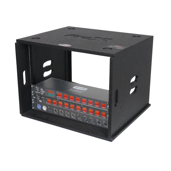 8U Rack Case 14" Deep Vertical Amp Rack Polyurea Coated BLAQ Series