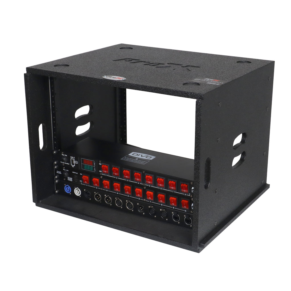 8U Rack Case 14" Deep Vertical Amp Rack Polyurea Coated BLAQ Series