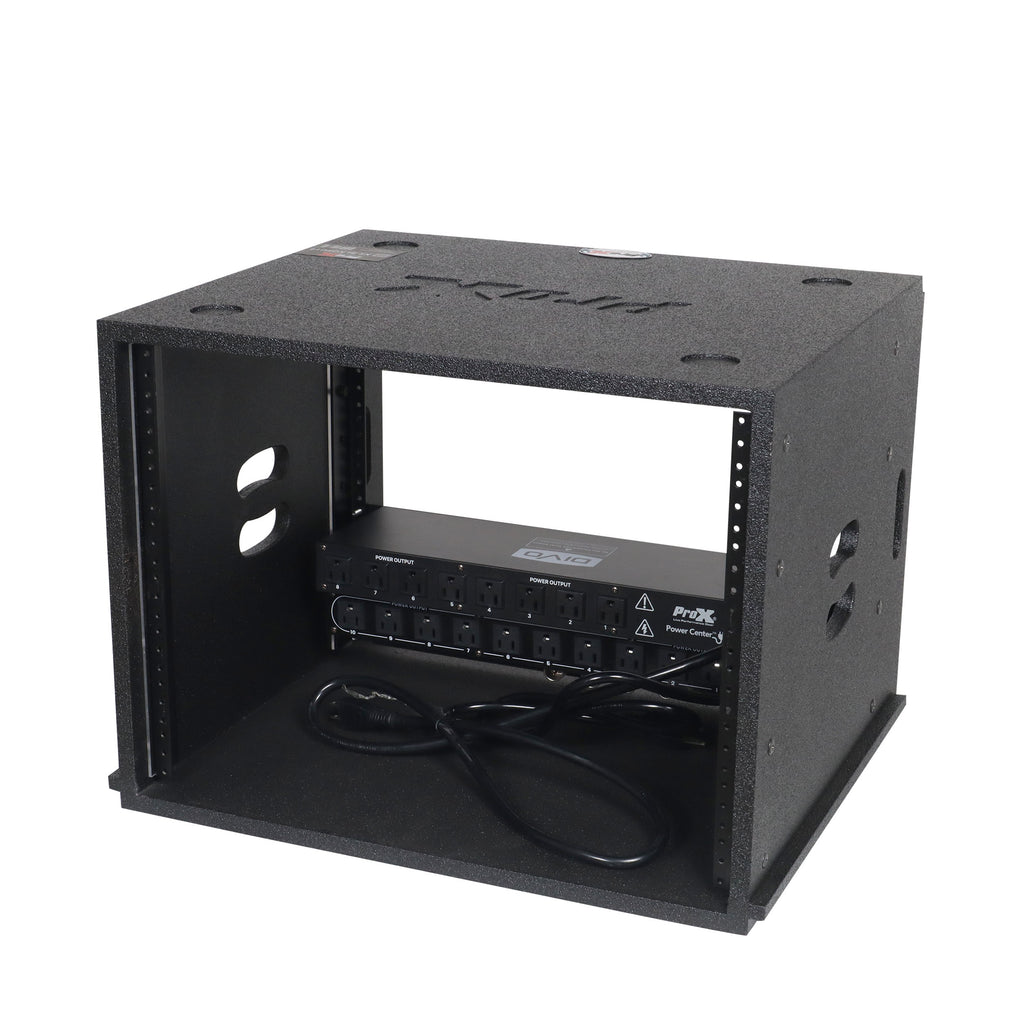 8U Rack Case 14" Deep Vertical Amp Rack Polyurea Coated BLAQ Series