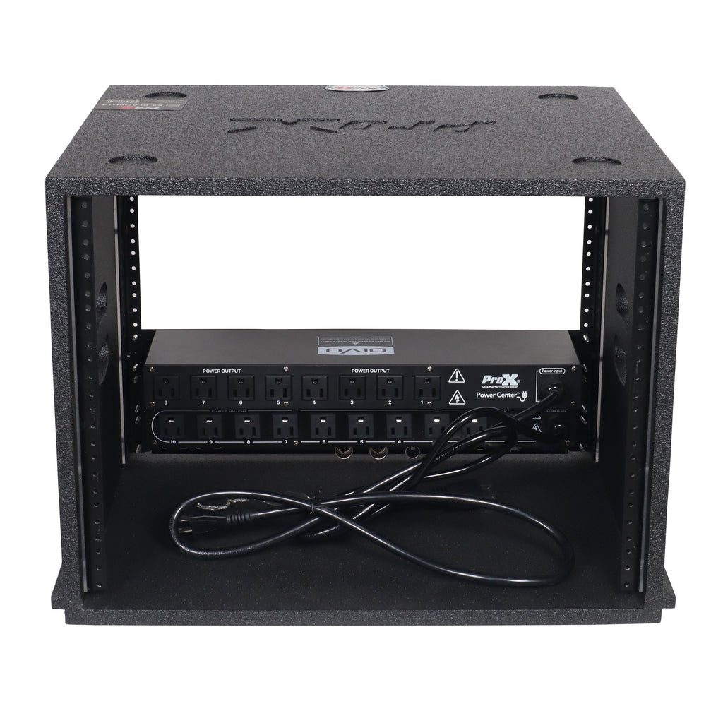 8U Rack Case 14" Deep Vertical Amp Rack Polyurea Coated BLAQ Series