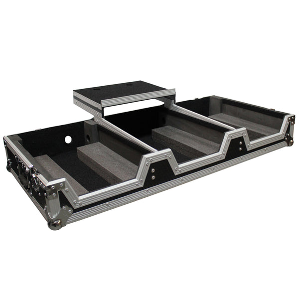 Universal DJ Coffin Case for 10" Mixer & 2 (8.5-9.5") CD Players W/Laptop Shelf & Wheels