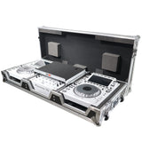 Flight Case DJ Coffin for Pioneer Mixer DJM-900NXS2 and 2 CDJ-3000 W-Wheels and Laptop Shelf