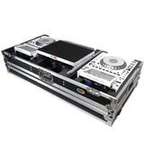 Flight Case DJ Coffin for Pioneer Mixer DJM-900NXS2 and 2 CDJ-3000 W-Wheels and Laptop Shelf