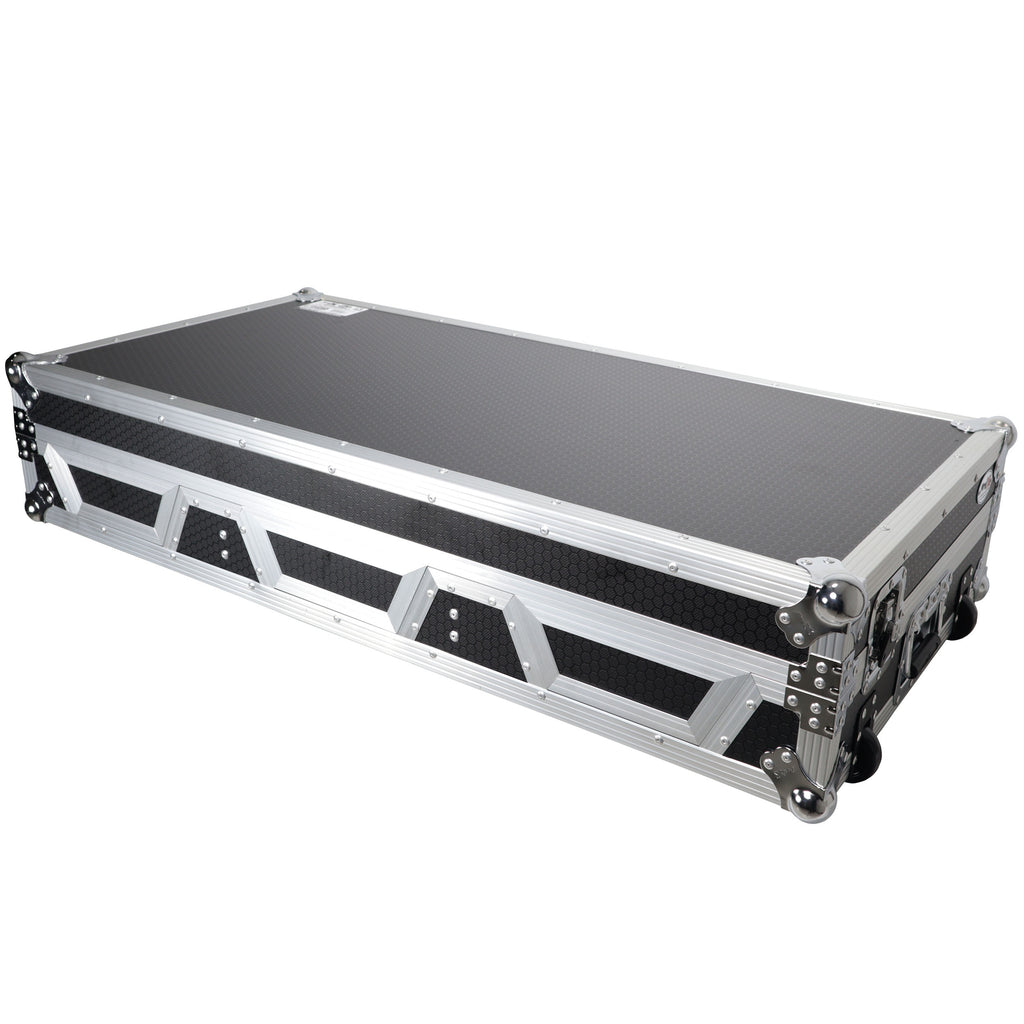 Flight Case DJ Coffin for Pioneer Mixer DJM-900NXS2 and 2 CDJ-3000 W-Wheels and Laptop Shelf