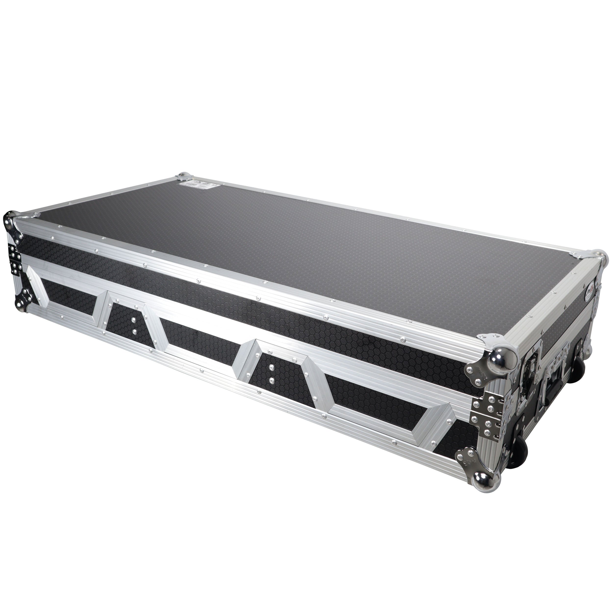 Flight Case DJ Coffin for Pioneer Mixer DJM-900NXS2 and 2 CDJ-3000 W-Wheels and Laptop Shelf