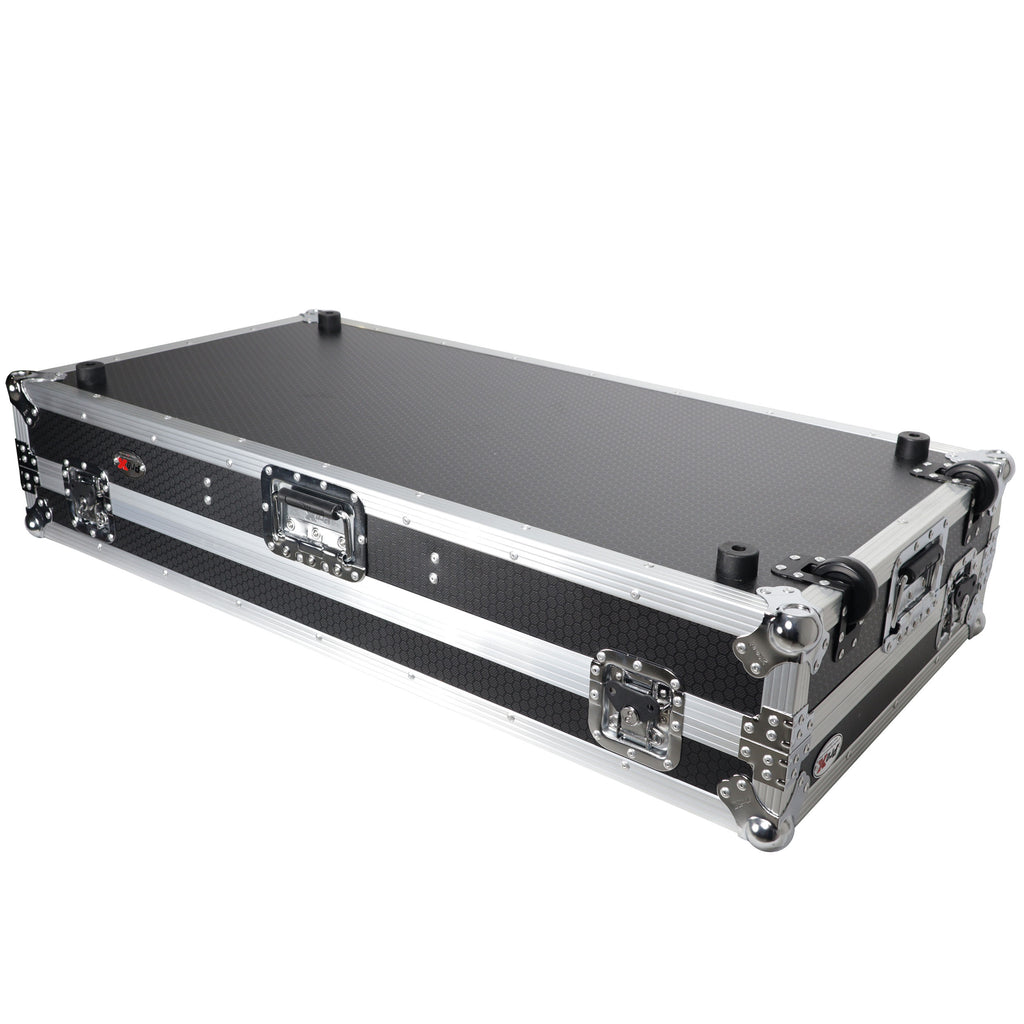 Flight Case DJ Coffin for Pioneer Mixer DJM-900NXS2 and 2 CDJ-3000 W-Wheels and Laptop Shelf