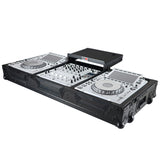 DJ Coffin Case for Pioneer 2X CDJ-3000 CD and DJM-900NXS2 Mixer W/Wheels & Laptop Shelf (Black on Black)