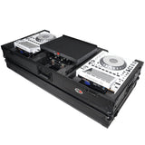 DJ Coffin Case for Pioneer 2X CDJ-3000 CD and DJM-900NXS2 Mixer W/Wheels & Laptop Shelf (Black on Black)