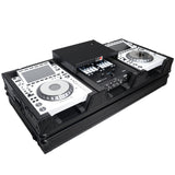 DJ Coffin Case for Pioneer 2X CDJ-3000 CD and DJM-900NXS2 Mixer W/Wheels & Laptop Shelf (Black on Black)