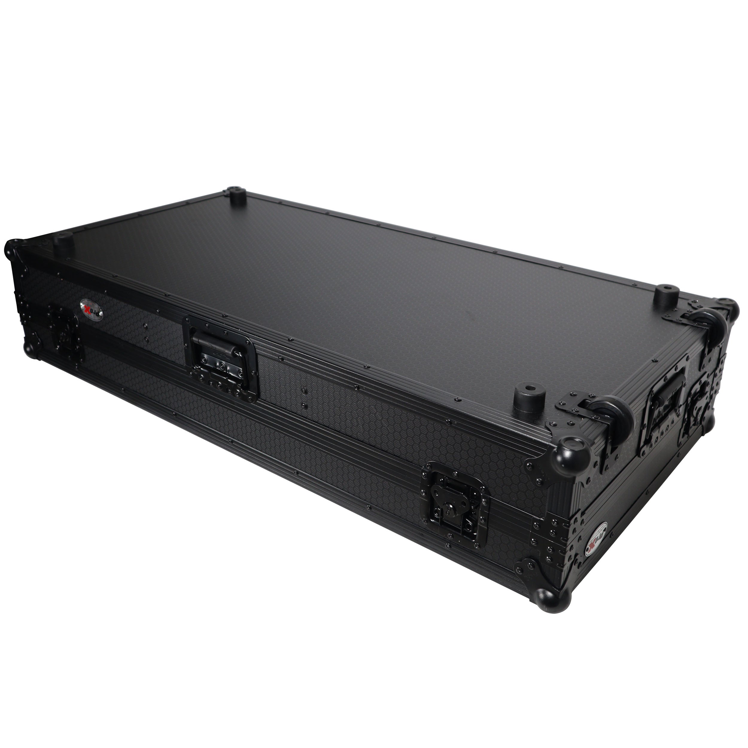 DJ Coffin Case for Pioneer 2X CDJ-3000 CD and DJM-900NXS2 Mixer W/Wheels & Laptop Shelf (Black on Black)