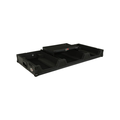 Fits 2x Pioneer CDJ 3000X Case / Pioneer DJM V10 / A9 Mixer w/ Laptop Shelf, All Black and Low profile Wheels